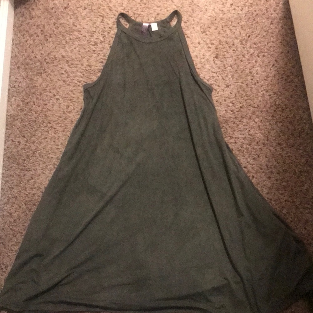 Army green suede t-shirt dress from Altr’d State!